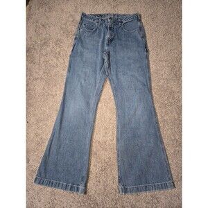 Y2k Silver Jeans Carpenter Cargo Pants Size 30 Flare Wide Leg